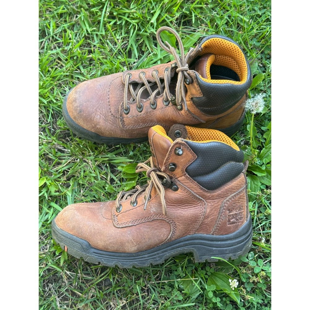 Timberland PRO Titan Womens 7.5W Brown Leather Soft Toe Work Boots 55398